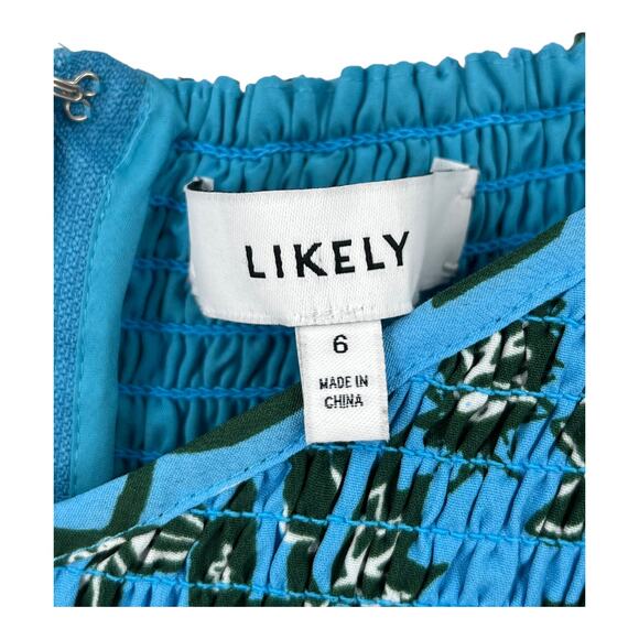 Likely Dress Darby ruffled minidress blue size 6 - Picture 4 of 5